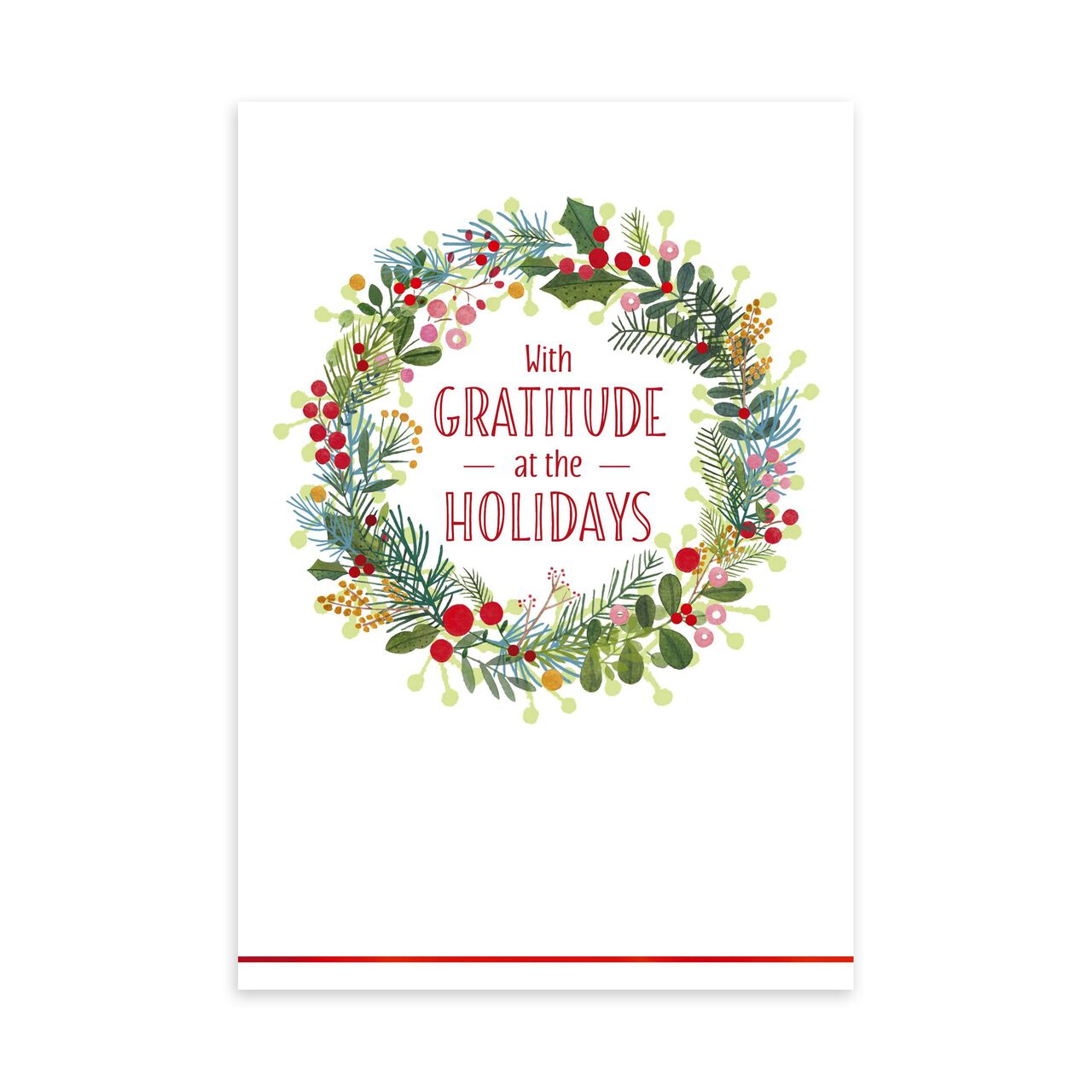 Illustrated Wreath Holiday Appreciation Card image number 0