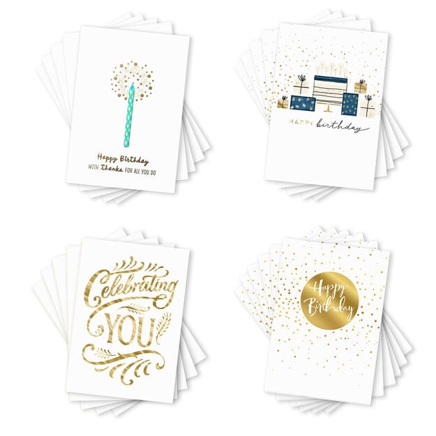 Refined with Foil Assorted Birthday Cards 100 Pack