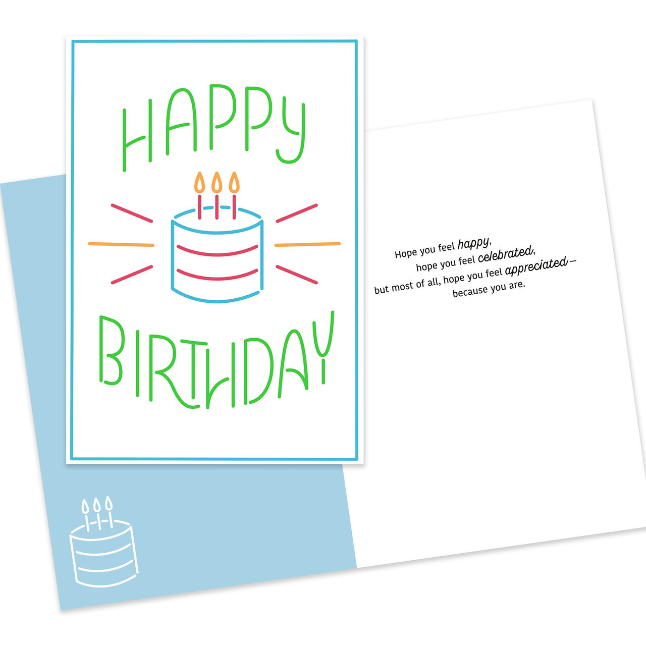 Cake, Candles & Color Assorted Employee Birthday Cards 25 Pack image number 4