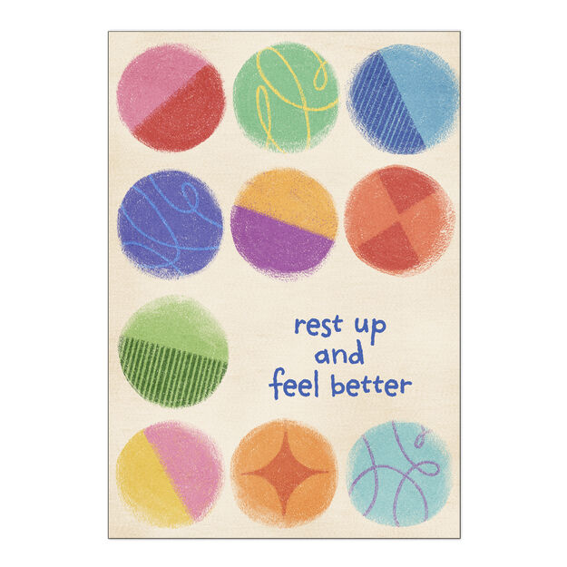 Colorful Textured Circles Get Well Card