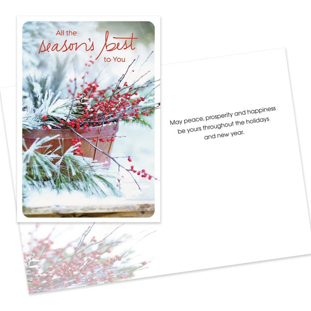 Warm Holiday Wishes Fireplace Assorted Happy Holidays Cards 50 Pack