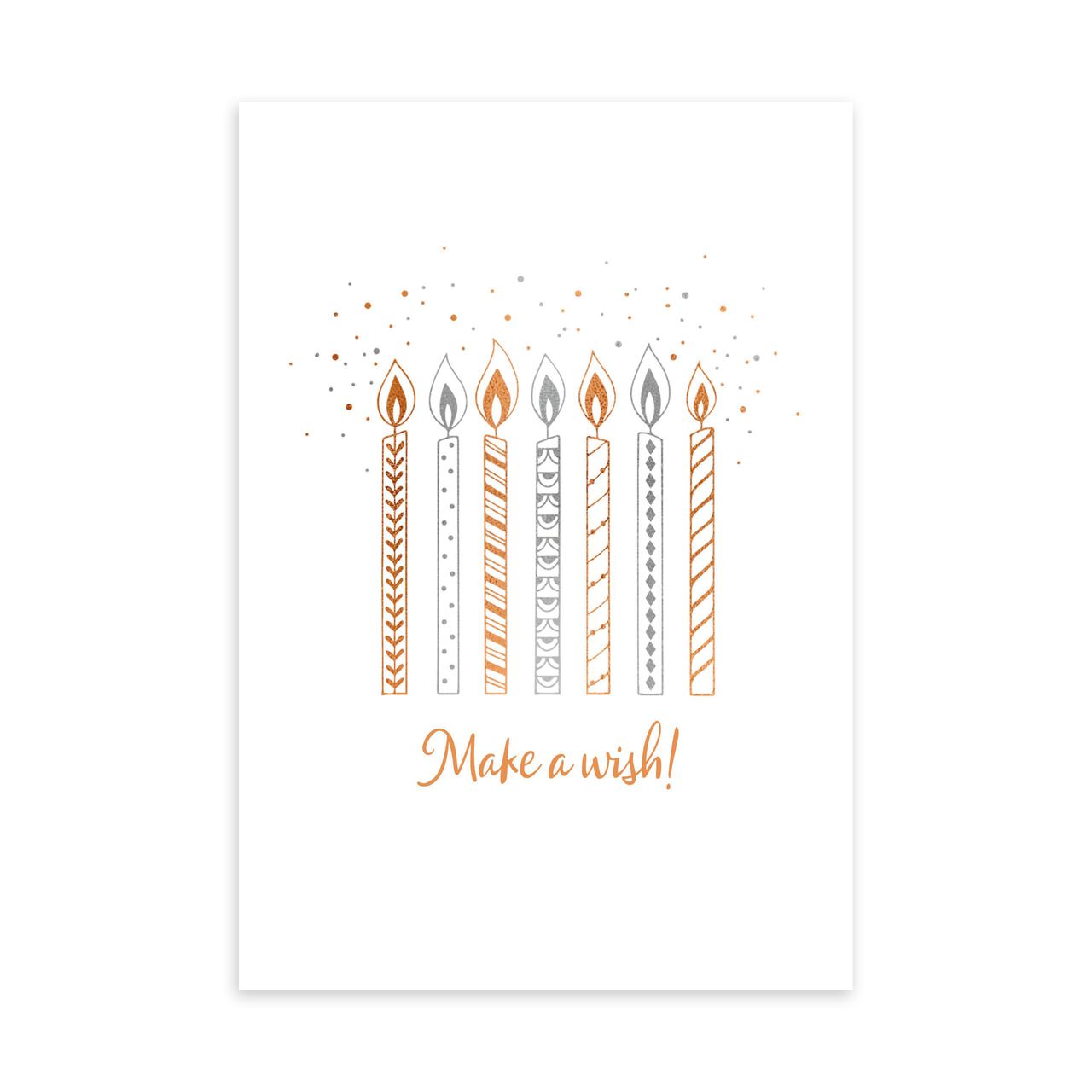Copper & Silver Candles Birthday Card image number 0