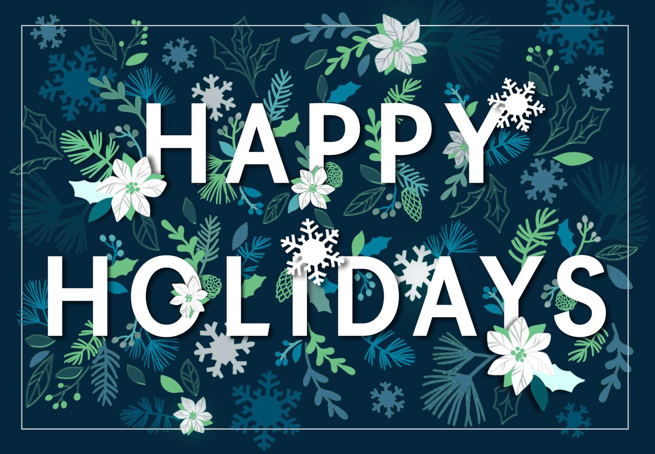 Winter Botanicals Happy Holidays Card