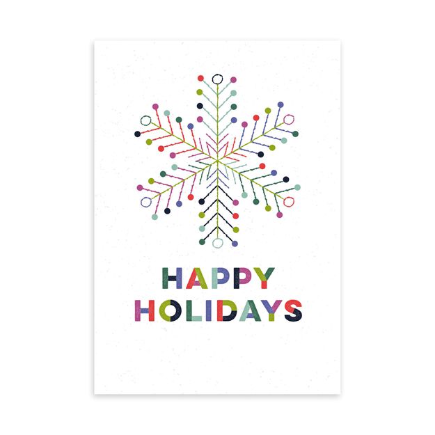 Colorful Snowflake Happy Holidays Card
