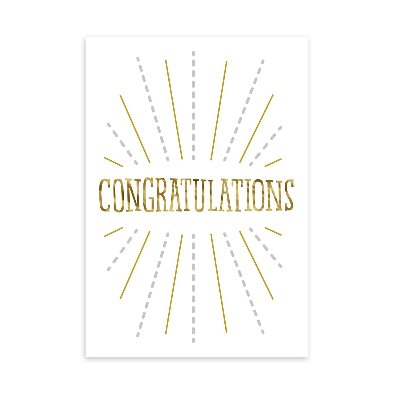 Golden on White Congratulations Card image number 0