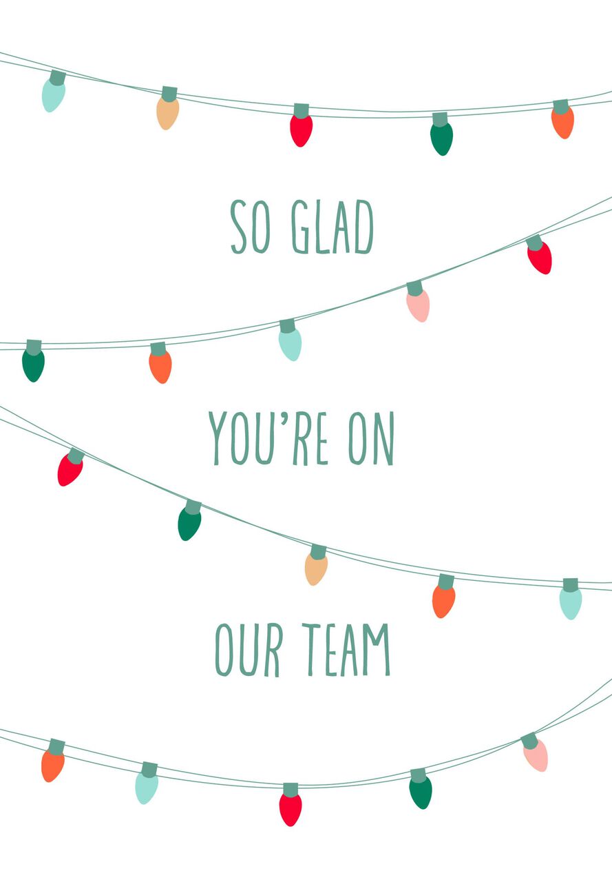 Grateful on Team & Lights Holiday Appreciation Card