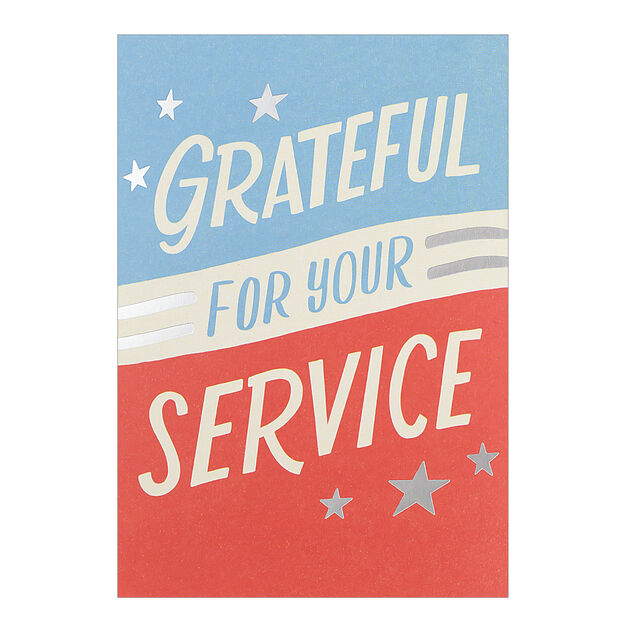 Grateful for Service Military Appreciation Card
