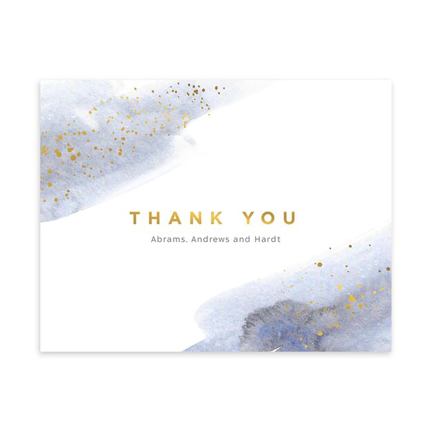 Watercolor & Shine Customizable Thank You Notecard