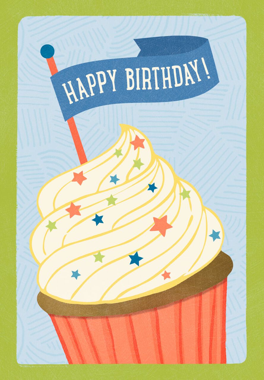 Illustrated Cupcake Birthday Card