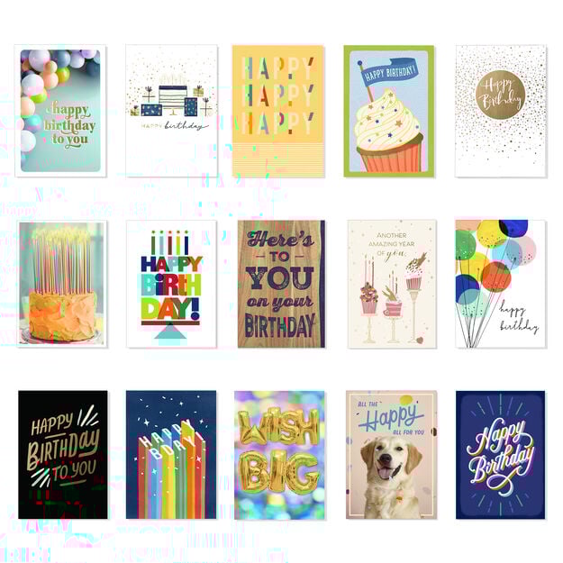 Classic & Casual Assorted Birthday Cards 75 Pack