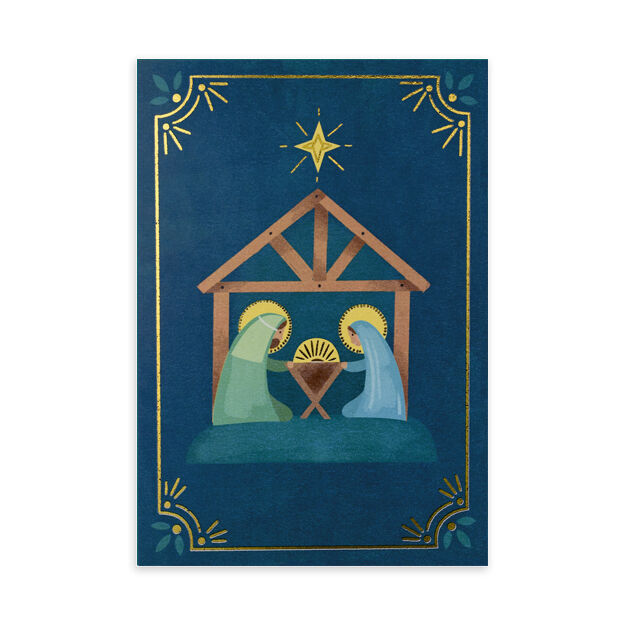 Nativity Vignette Religious Christmas Cards