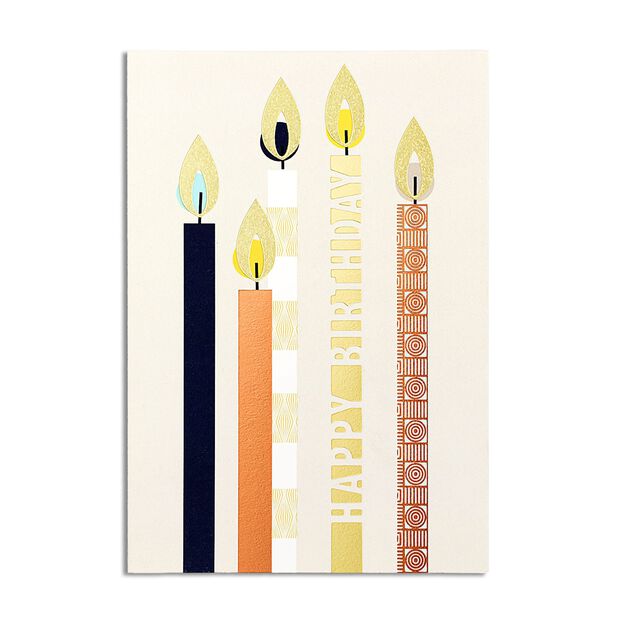 Shining Stylized Candles Birthday Card