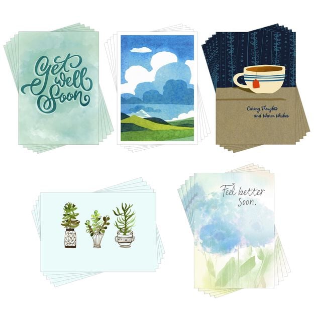 Caring Thoughts, Feel Better Assorted Care & Concern Cards 25 Pack