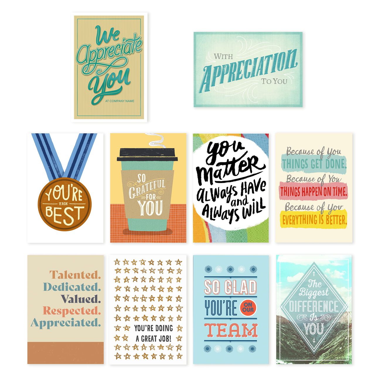 Star Qualities Assorted Employee Appreciation Cards 75 Pack image number 0