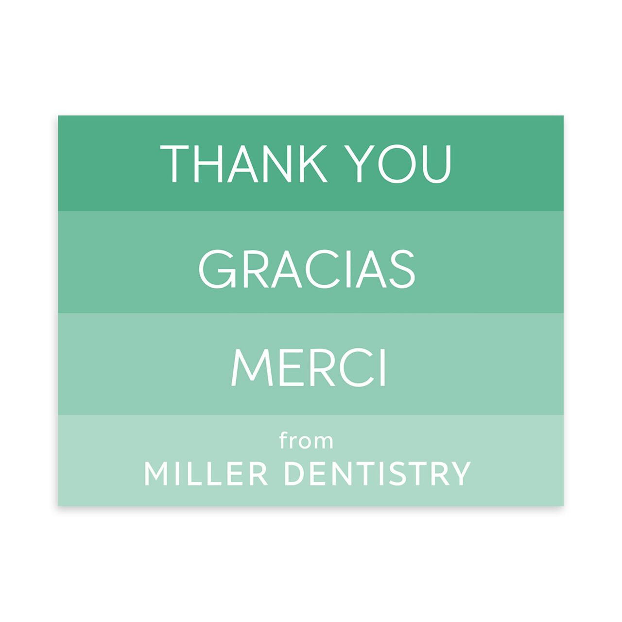 Thank You, Gracias, Merci Customizable Thank You Notecard image number 0