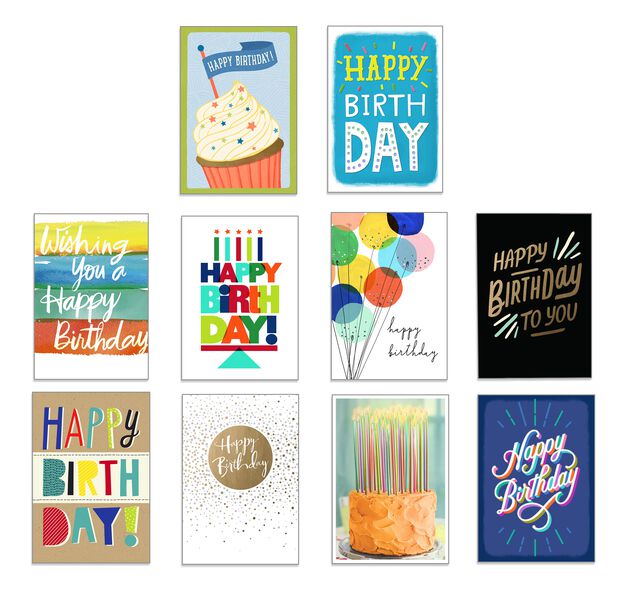 Classic Collection Assorted Birthday Cards 50 Pack