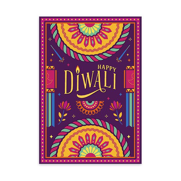 Colorful Rangoli Happy Diwali Card