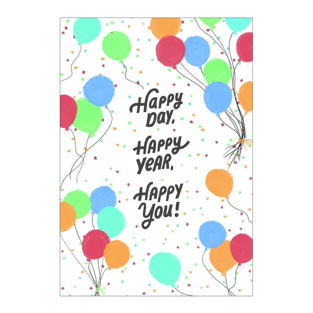 Confetti Balloons Birthday Card