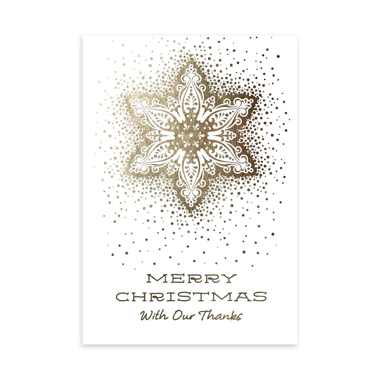 Gold Snowflake Christmas Thank You Card image number 0
