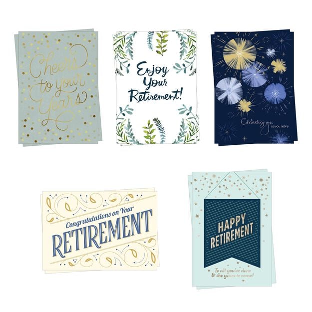 Retirement Fireworks Assorted Retirement Cards 10 Pack