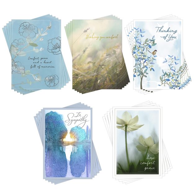 Thinking of You and Sympathy Assorted Cards 25 Pack