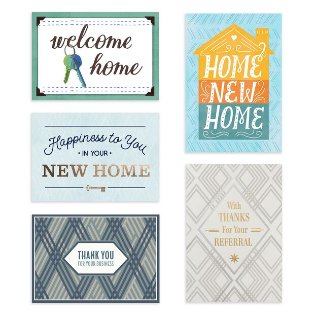 Welcome Home & Thanks Assorted New Home & Referral Cards 25 Pack