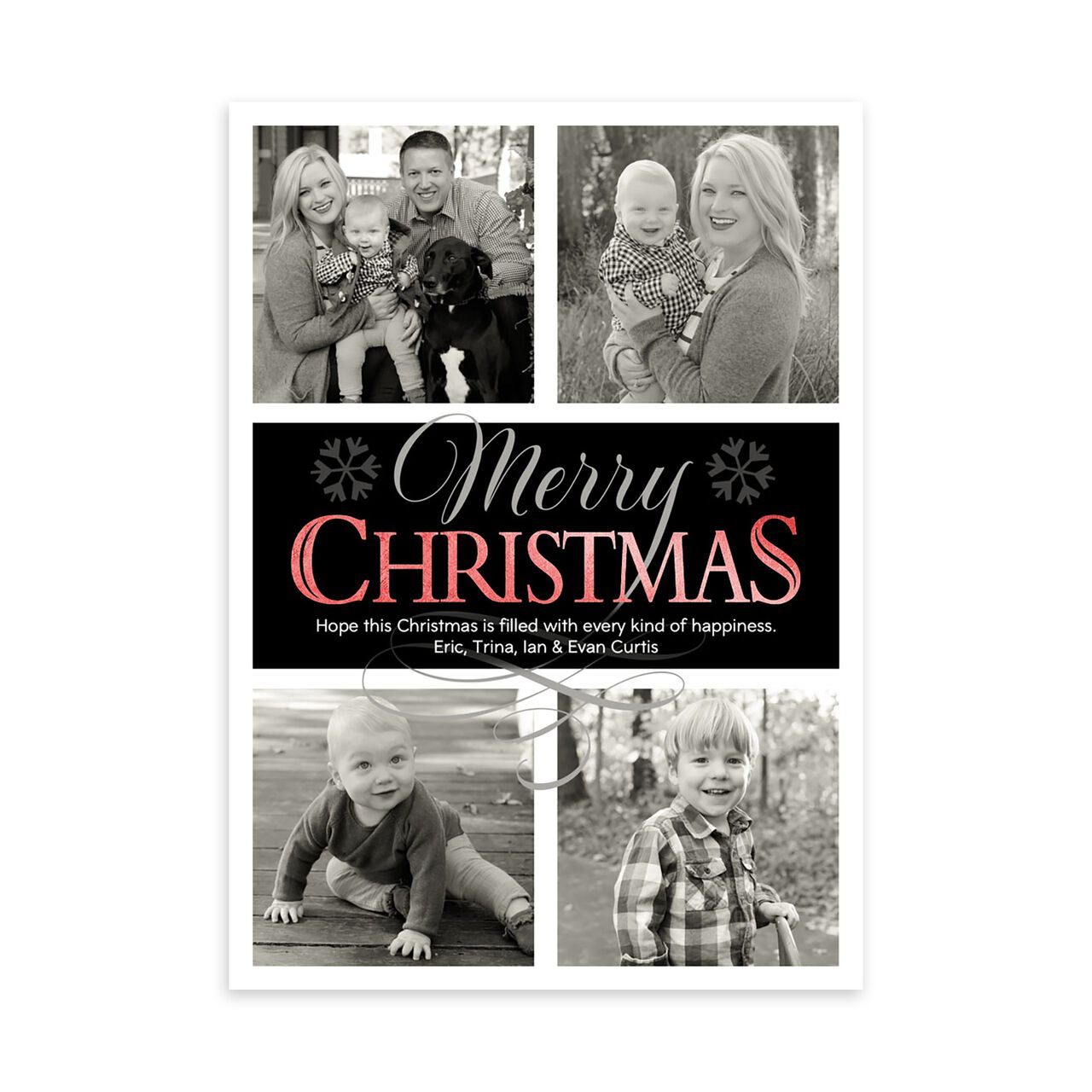 Shimmering Merry Christmas Multi Photo Card image number 0