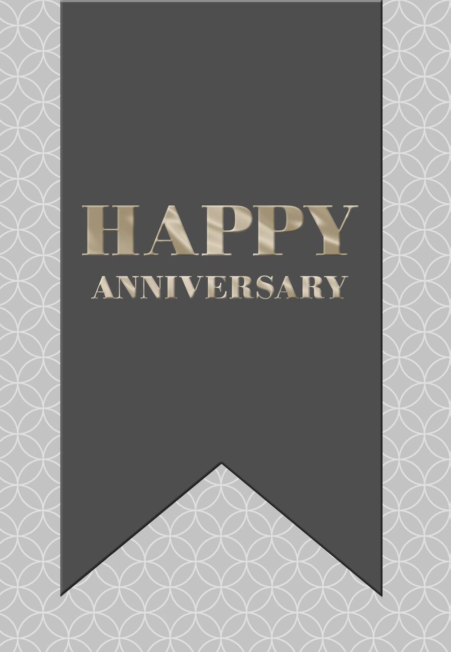 Stenciled Circles and Diamonds Work Anniversary Card