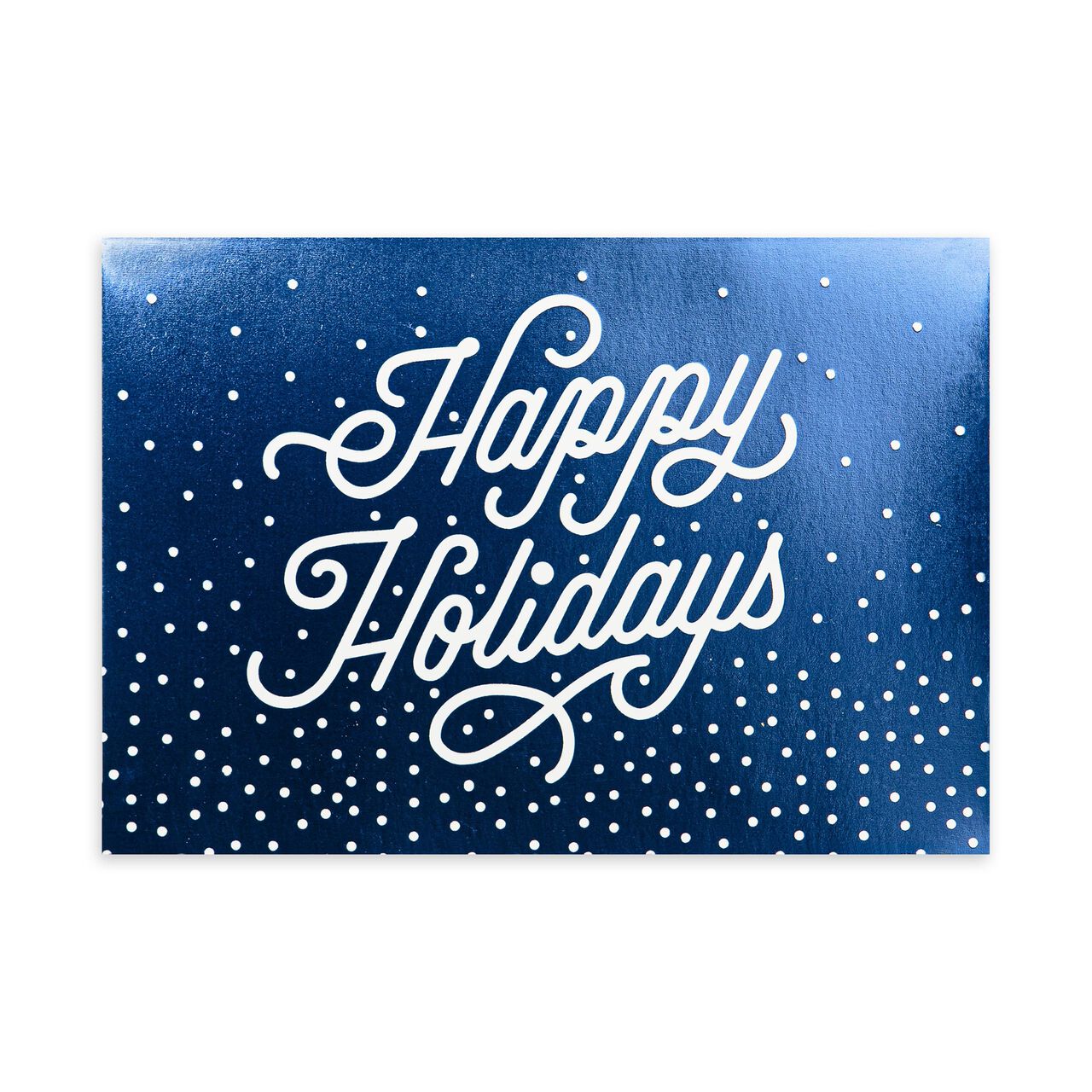 Shining Blue Happy Holidays Card image number 0