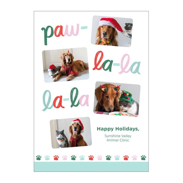 Playful Pet Collage Happy Holidays Photo Card Playful Pet Collage Happy Holidays Photo Card