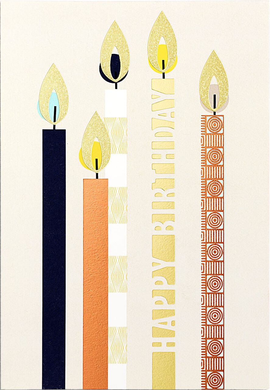 Shining Stylized Candles Birthday Card