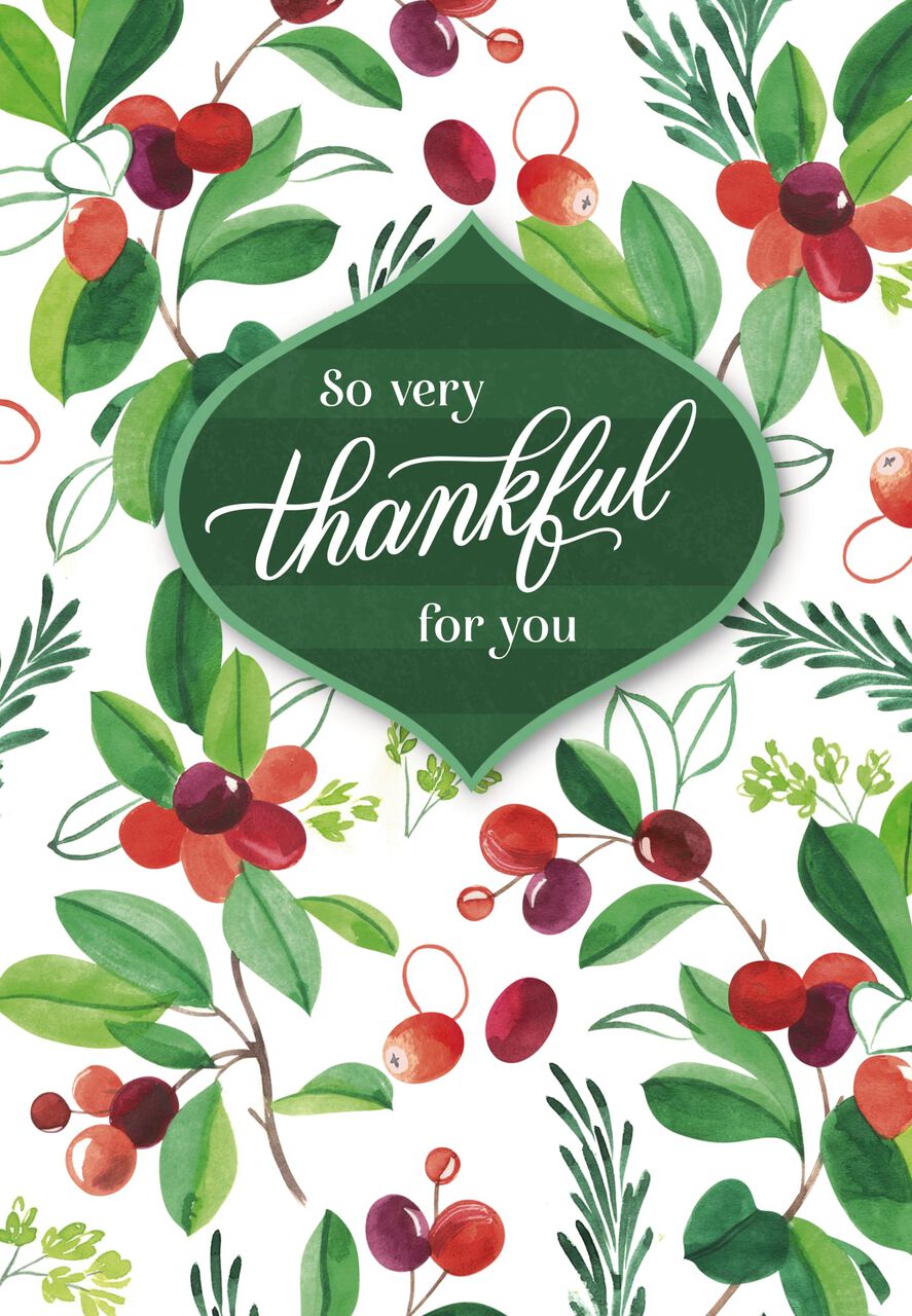 Holly & Thankful for You Holiday Appreciation Card
