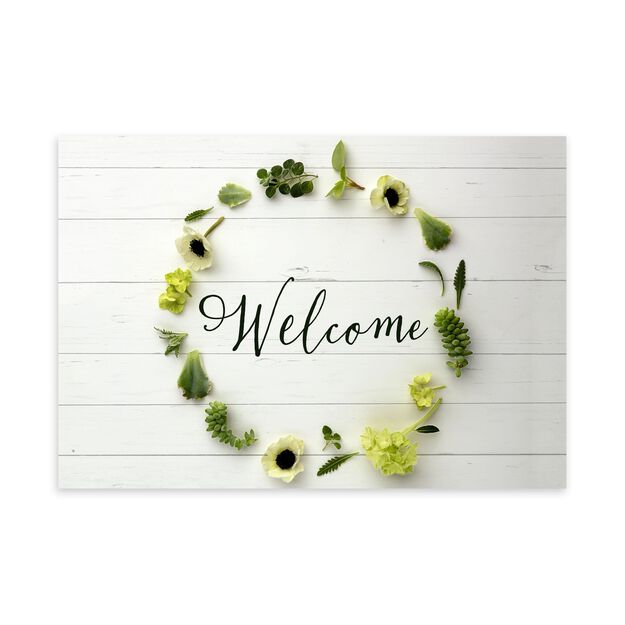 Floral Wreath Welcome Card