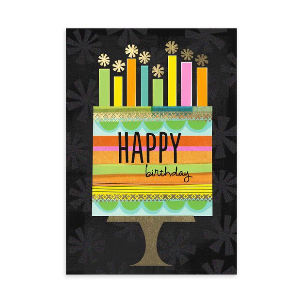 Retro Cake Premium Birthday Card
