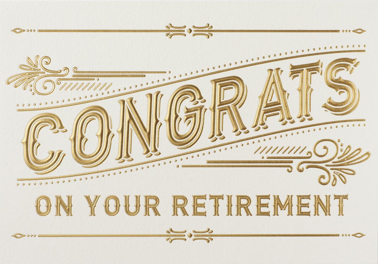 gold congrats retirement card