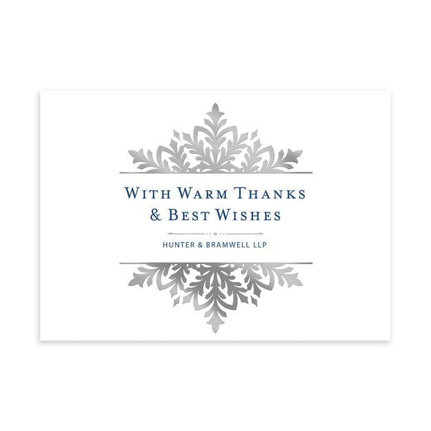 Ornate Shimmering Snowflake Customizable Holiday Card