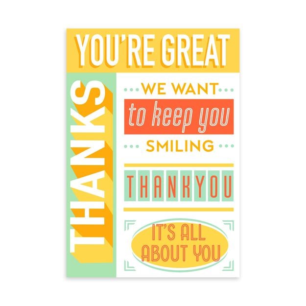 Keep You Smiling Customer Appreciation Card