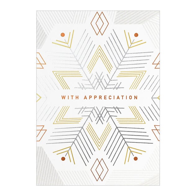 Gold & Silver Snowflake Holiday Appreciation Card