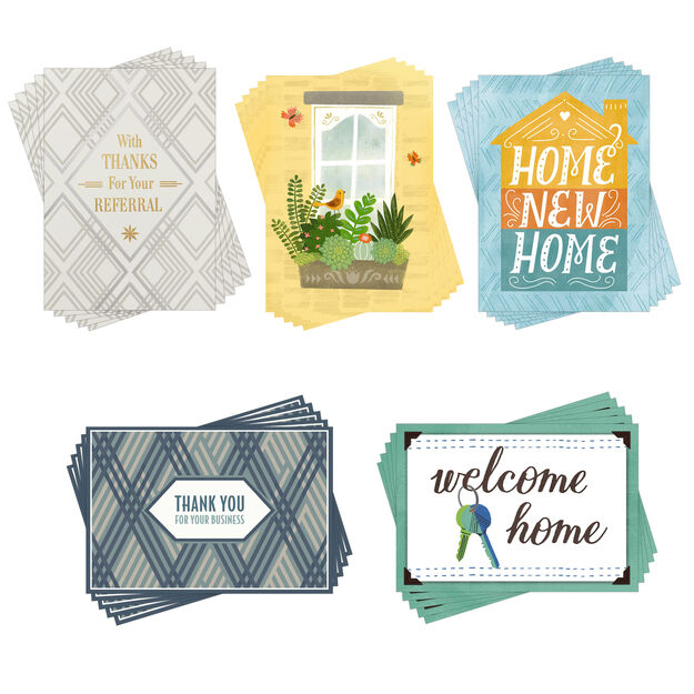 Welcome Home & Thanks Assorted New Home & Referral Cards 25 Pack