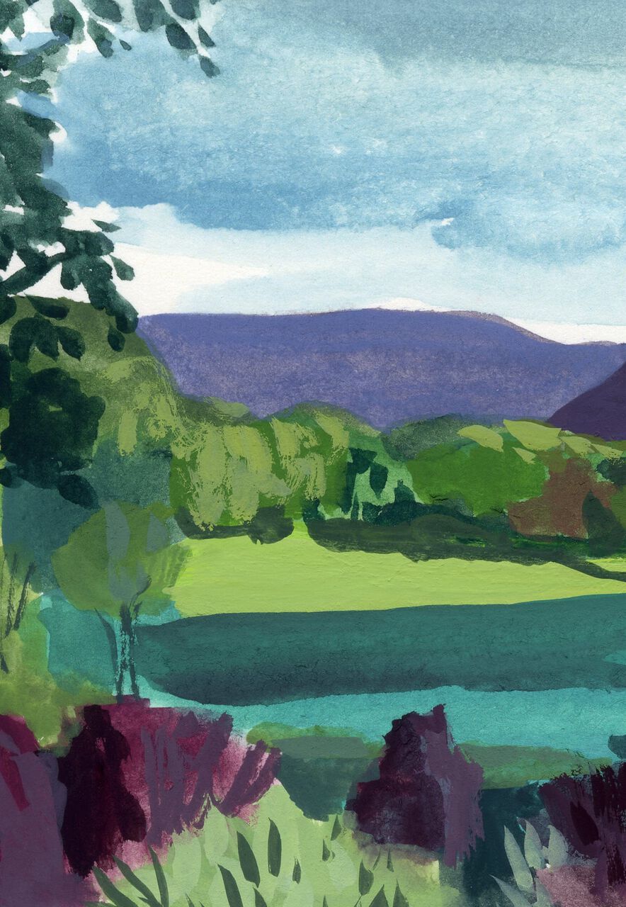 Watercolor Landscape Just Because Card