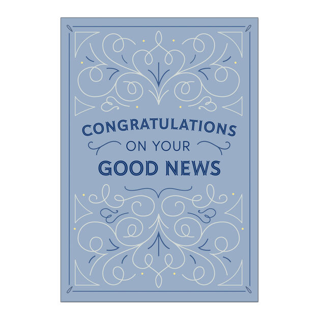 Blue Decorative Scrolls Congratulations Card