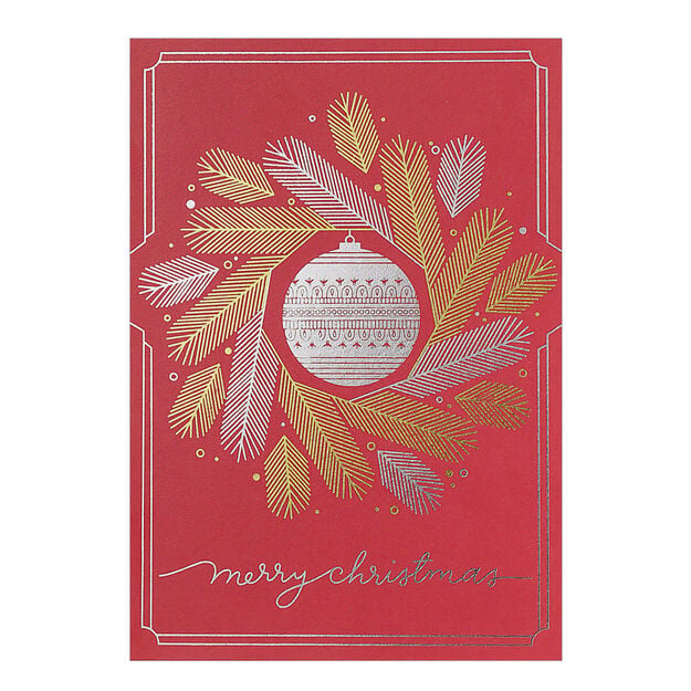 Gold & Silver Ornament Premium Christmas Cards