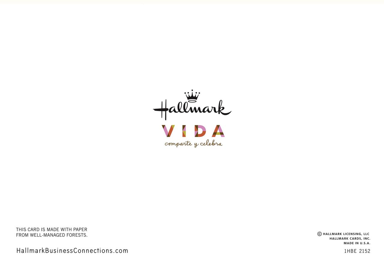 Pine-Framed Feliz Navidad Spanish Christmas Card