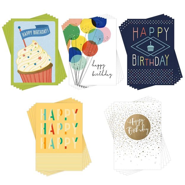 Classic Collection Assorted Birthday Cards 25 Pack