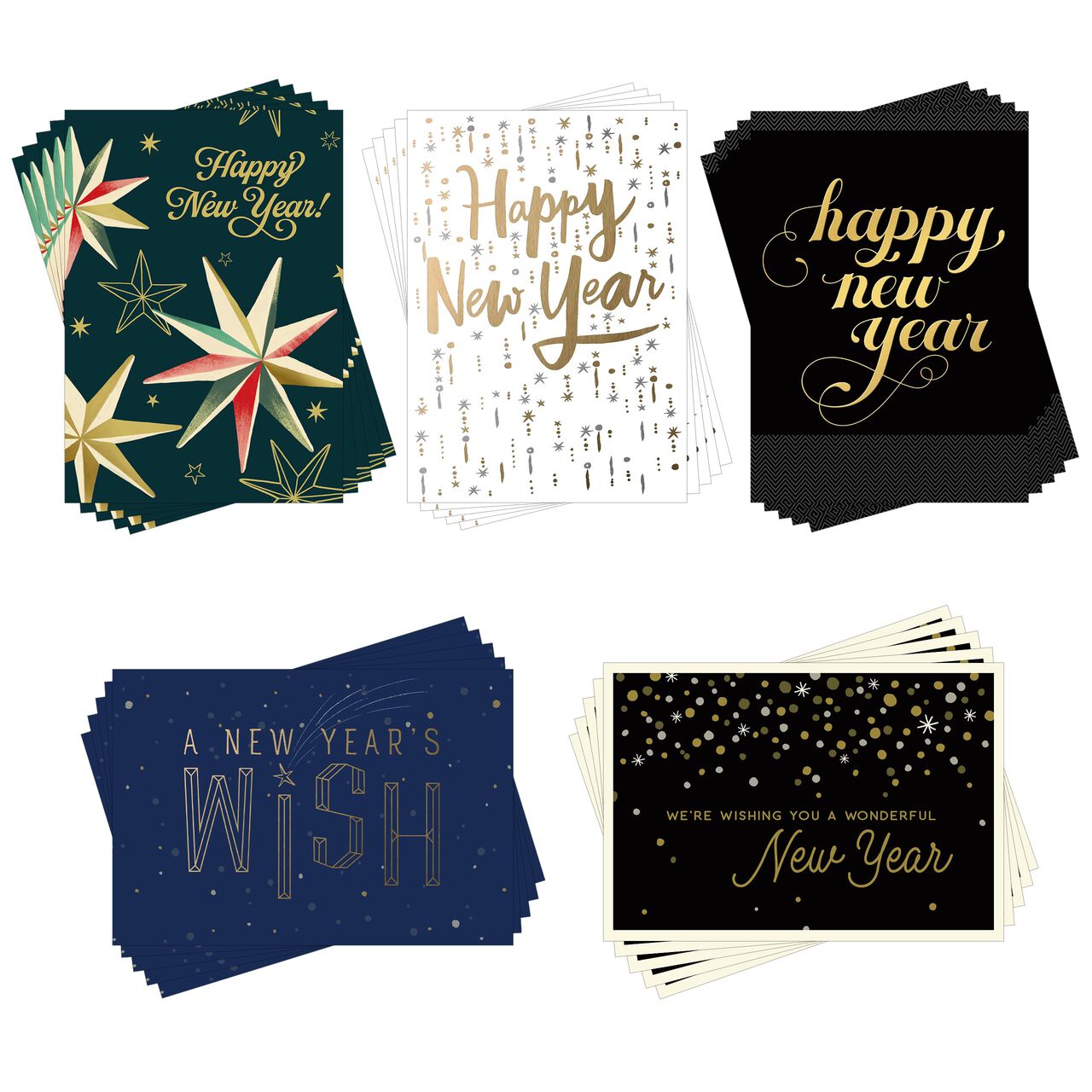 Bright Year Ahead Assorted Happy New Year Cards 25 Pack image number 0