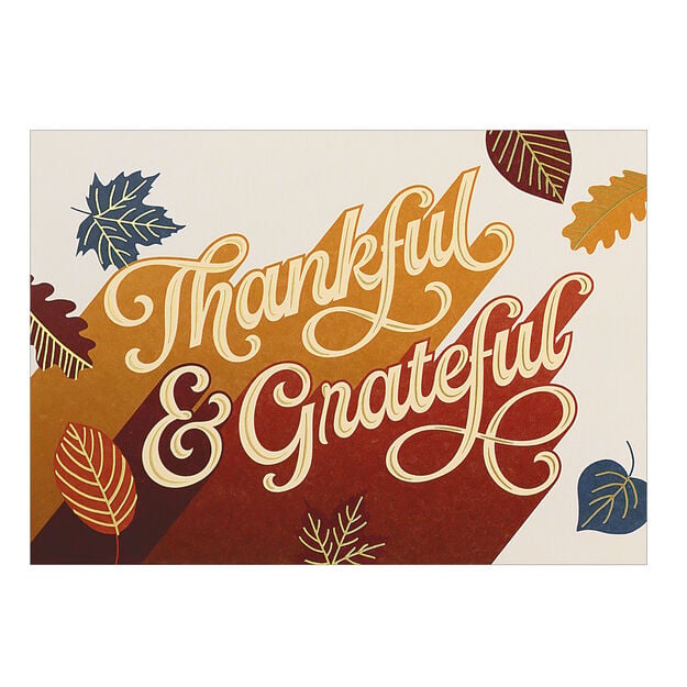 Thankful & Grateful Thanksgiving Card