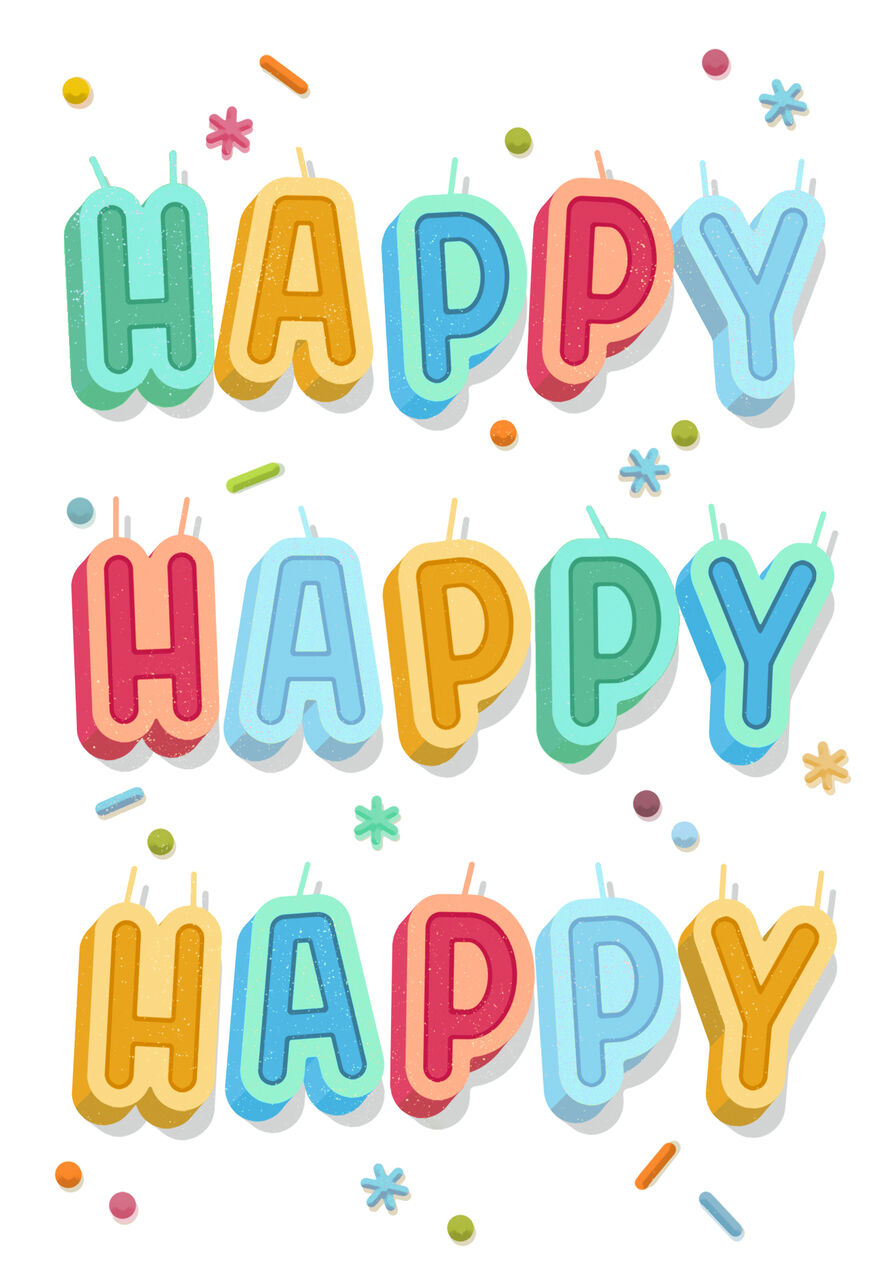 Colorful Happy Candles Birthday Card