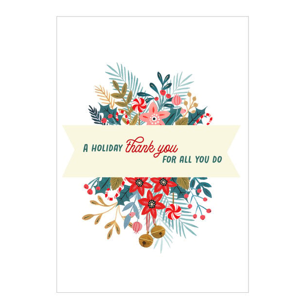 Seasonal Bouquet Holiday Employee Appreciation Card