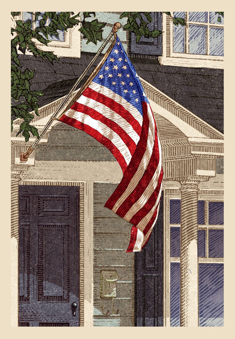 Colonial & Flag 4th of July Cards