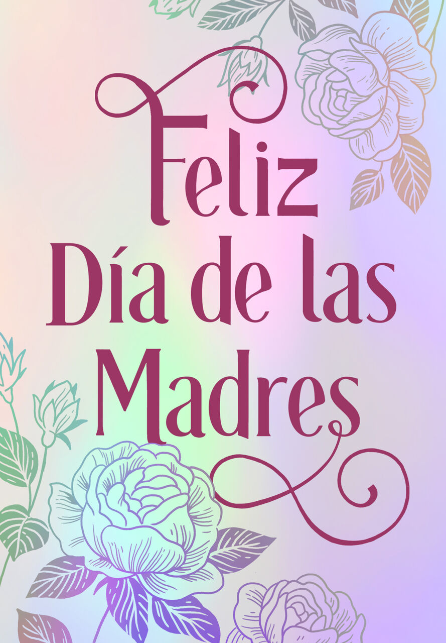 Ombr&eacute; Floral Spanish Mother's Day Card